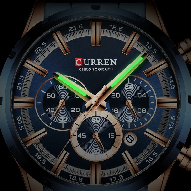 CURREN Men Watch Top Brand Luxury Full Steel Waterproof