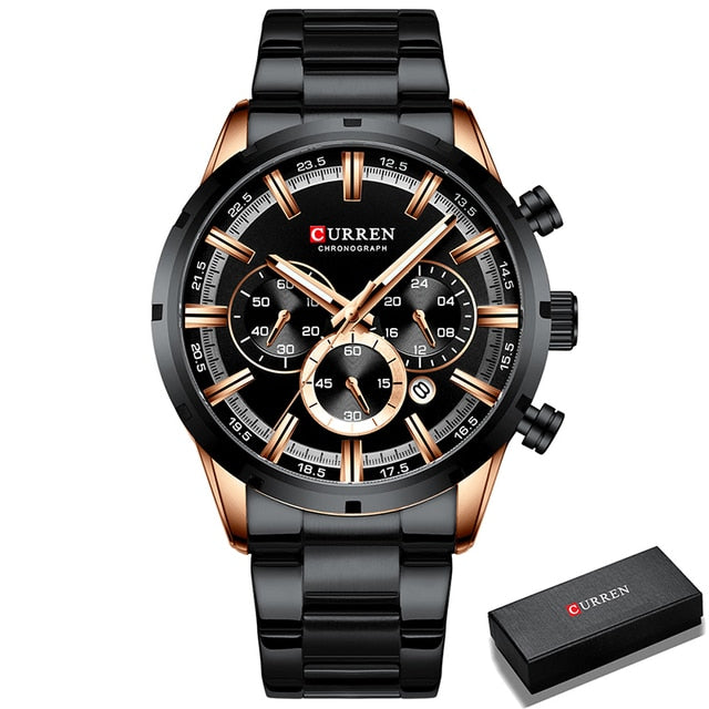 CURREN Men Watch Top Brand Luxury Full Steel Waterproof