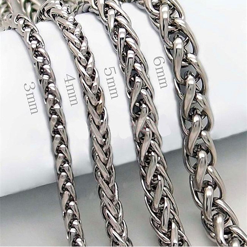 STAINLESS STEEL TWIST CHAIN NECKLACE